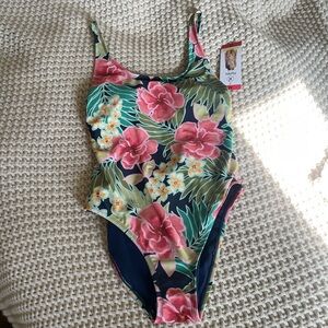 Hurley Floral one piece swimsuit size M NWT